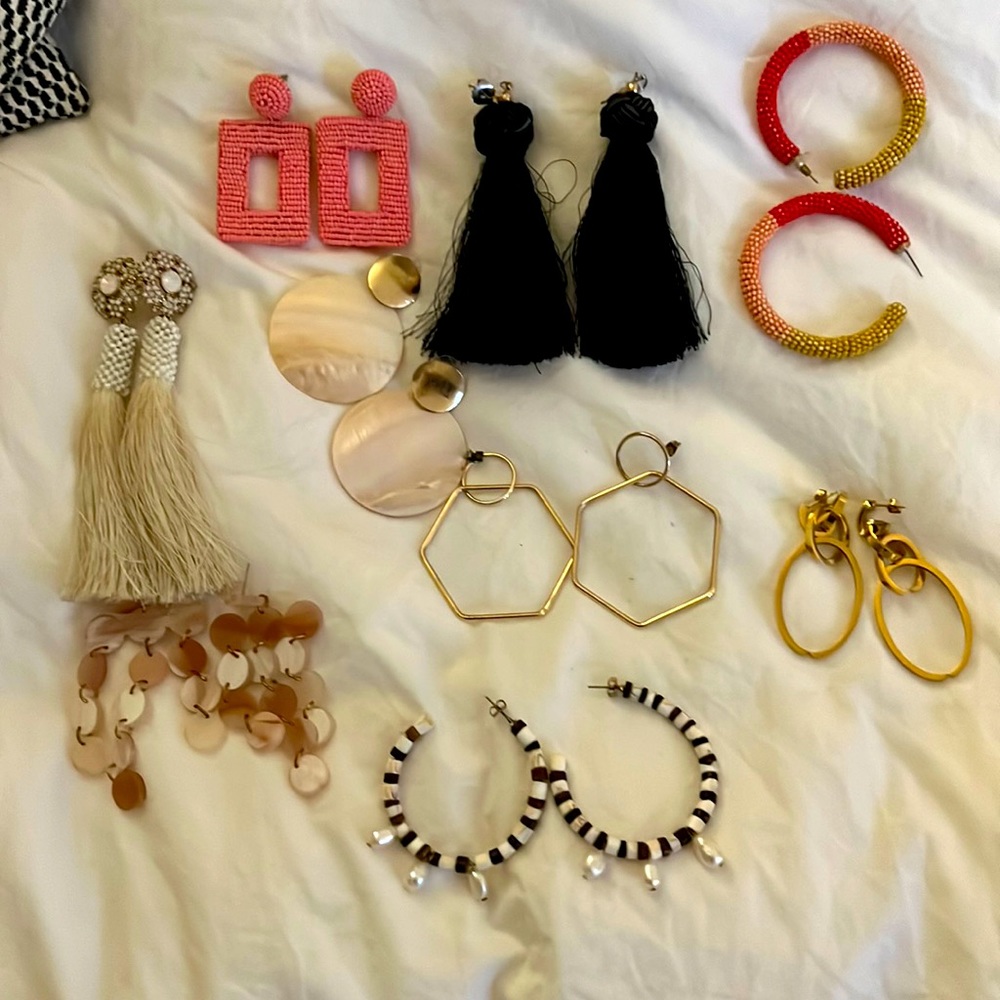 Fashion Earrings - 9 Pairs (Rachel Zoe, Express, Zara)